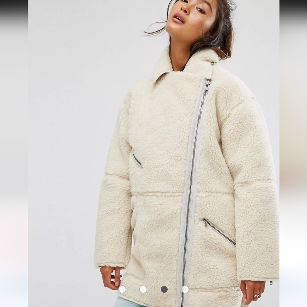 Women's Cream Shearling Jacket